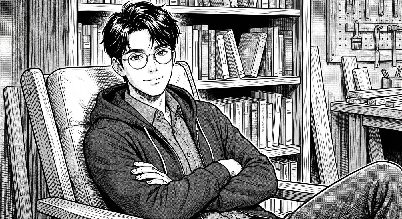 태오아빠 팔짱 끼고 여유로운 미소